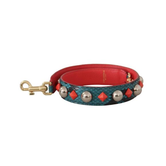 Dolce & Gabbana Beige Exotic Leather Crystals Reversible Shoulder Strap